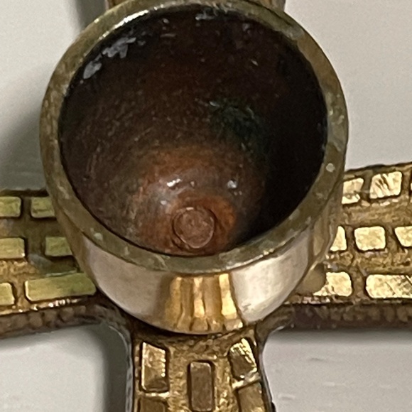 Vintage Terra Sancta Guild Brass Wreath Advent Candle Holder Mid Century Modern - Picture 4 of 7